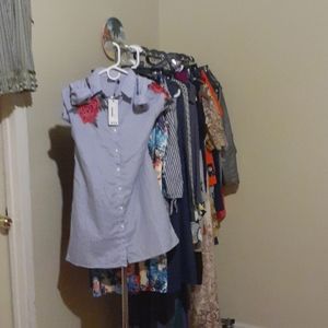 Dora Embroidered Stripe Shirt Dress US 6